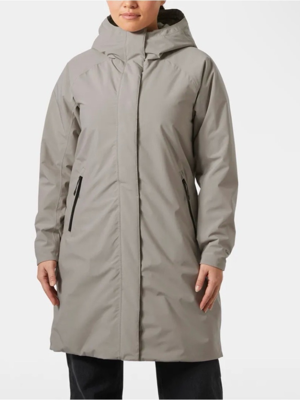 VGUC Helly Hansen Women’s Lily Hooded insulated Raincoat in Taupe-Beige, L